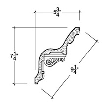 Side View image of Plaster Cornice – DC507-078