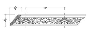 2D View image of Plaster Cornice – DC503-024