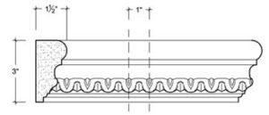 2D View image of Plaster Panel / Chair Rail DC403-061