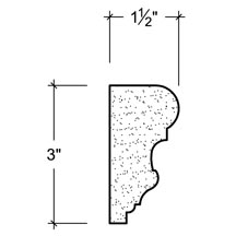 Side View image of Plaster Panel / Chair Rail DC403-061