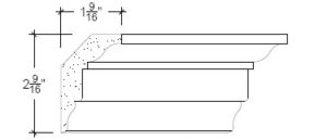 2D View of Plaster Crown Moulding – DC502-293 2D View image of Plaster Crown Moulding – DC502-293