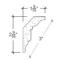 Side View of Plaster Crown Moulding – DC502-293 Side View image of Plaster Crown Moulding – DC502-293