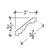 Side View image of Plaster Crown Moulding – DC502-356