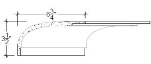 2D View image of Plaster Cove Moulding – DC503-129C