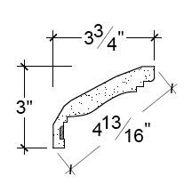Side View of Plaster Cornice – DC503-194 Side View image of Plaster Cornice – DC503-194