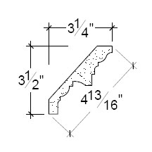 Side View of Plaster Crown Moulding – DC503-202 Side View image of Plaster Crown Moulding – DC503-202