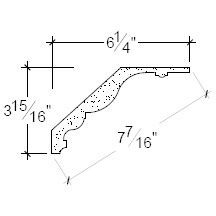 Side View image of Plaster Crown Moulding – DC503-225A