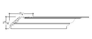 2D View of Plaster Crown Moulding – DC503-225C 2D View image of Plaster Crown Moulding – DC503-225C
