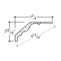 Side View of Plaster Crown Moulding – DC503-225C Side View image of Plaster Crown Moulding – DC503-225C