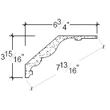 Side View image of Plaster Crown Moulding – DC503-225