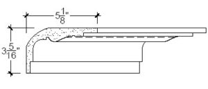 2D View of Plaster Crown Moulding – DC503-231B 2D View image of Plaster Crown Moulding – DC503-231B