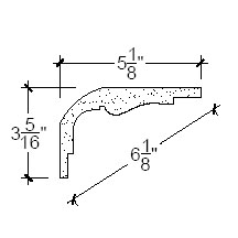 Side View of Plaster Crown Moulding – DC503-231B Side View image of Plaster Crown Moulding – DC503-231B