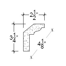 Side View of Plaster Crown Moulding – DC503-295 Side View image of Plaster Crown Moulding – DC503-295