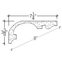 Side View image of Plaster Cove Moulding – DC503-304