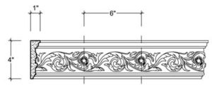 2D View image of Plaster Frieze Moulding – DC504-025