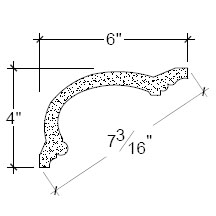 Side View of Plaster Cove Moulding – DC504-033 Side View image of Plaster Cove Moulding – DC504-033