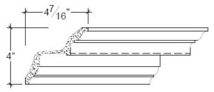 2D View of Plaster Crown Moulding – DC504-044 2D View image of Plaster Crown Moulding – DC504-044