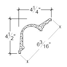 Side View of Plaster Cove Moulding – DC504-047A Side View image of Plaster Cove Moulding – DC504-047A