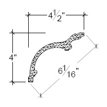 Side View of Plaster Cove Moulding – DC504-058 Side View image of Plaster Cove Moulding – DC504-058