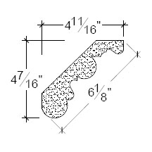 Side View of Plaster Cove Moulding – DC504-170 Side View image of Plaster Cove Moulding – DC504-170
