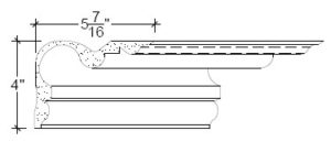 2D View image of Plaster Cove Moulding – DC504-199