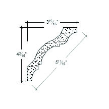 Side View of Plaster Crown Moulding – DC504-218 Side View image of Plaster Crown Moulding – DC504-218