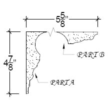 Side View of Plaster Crown Moulding – DC504-320 Side View image of Plaster Crown Moulding – DC504-320