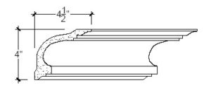 2D View of Plaster Crown Moulding – DC504-345 2D View image of Plaster Crown Moulding – DC504-345