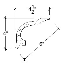 Side View of Plaster Crown Moulding – DC504-345 Side View image of Plaster Crown Moulding – DC504-345