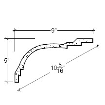 Side View of Plaster Cove Moulding – DC505-010 Side View image of Plaster Cove Moulding – DC505-010
