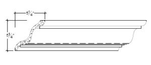 2D View of Plaster Crown Moulding – DC505-038 2D View image of Plaster Crown Moulding – DC505-038