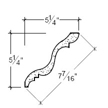 Side View of Plaster Crown Moulding – DC505-038 Side View image of Plaster Crown Moulding – DC505-038