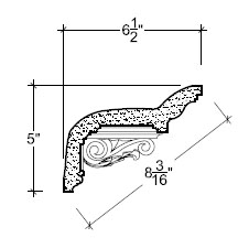 Side View image of Plaster Cornice – DC505-068