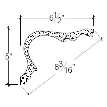 Side View of Plaster Cove Moulding – DC505-088 Side View image of Plaster Cove Moulding – DC505-088
