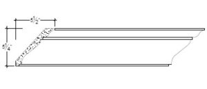 2D View of Plaster Crown Moulding – DC505-145 2D View image of Plaster Crown Moulding – DC505-145
