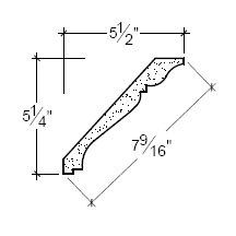 Side View of Plaster Crown Moulding – DC505-145 Side View image of Plaster Crown Moulding – DC505-145
