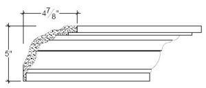 2D View of Plaster Crown Moulding – DC505-155 2D View image of Plaster Crown Moulding – DC505-155