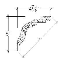 Side View of Plaster Crown Moulding – DC505-155 Side View image of Plaster Crown Moulding – DC505-155