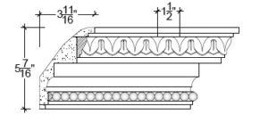 2D View image of Plaster Cornice – DC505-185