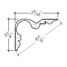 Side View of Plaster Cove Moulding – DC505-199 Side View image of Plaster Cove Moulding – DC505-199