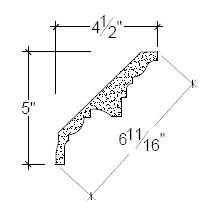 Side View image of Plaster Crown Moulding – DC505-202