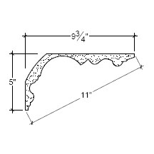 Side View of Plaster Cove Moulding – DC505-209 Side View image of Plaster Cove Moulding – DC505-209