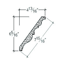 Side View image of Plaster Crown Moulding – DC505-233
