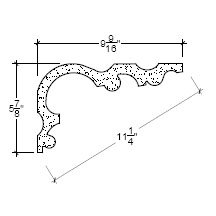 Side View of Plaster Crown Moulding – DC505-252 Side View image of Plaster Crown Moulding – DC505-252