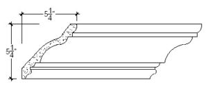 2D View of Plaster Crown Moulding – DC505-341 2D View image of Plaster Crown Moulding – DC505-341