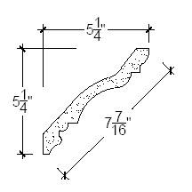 Side View of Plaster Crown Moulding – DC505-341 Side View image of Plaster Crown Moulding – DC505-341