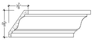 2D View image of Plaster Crown Moulding – DC505-363