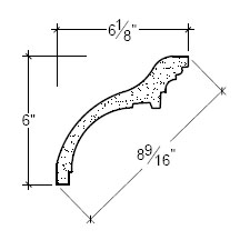 Side View of Plaster Cove Moulding – DC506-011 Side View image of Plaster Cove Moulding – DC506-011