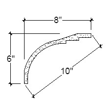 Side View of Plaster Cove Moulding – DC506-157 Side View image of Plaster Cove Moulding – DC506-157