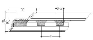 2D View of Plaster Cornice – DC506-171B 2D View image of Plaster Cornice – DC506-171B